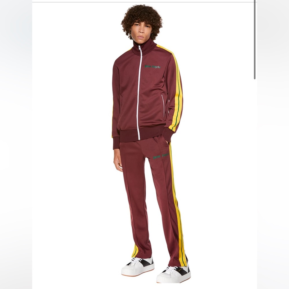 Palm Angels burgundy track pants